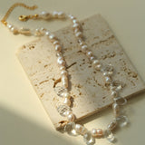 White Crystal Baroque Pearl Necklace