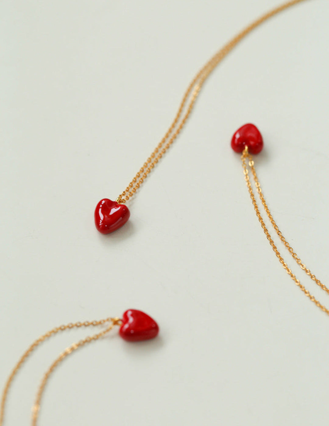 Gembea Jewelry Crush Red Heart Enamel Chain Necklace