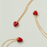 Gembea Jewelry Crush Red Heart Enamel Chain Necklace