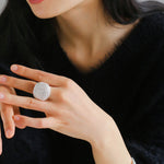 Hollow Wide Metal Open Ring