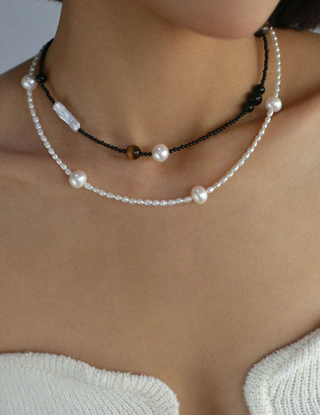 Simple Rice Pearl Necklace - Gembea Jewelry