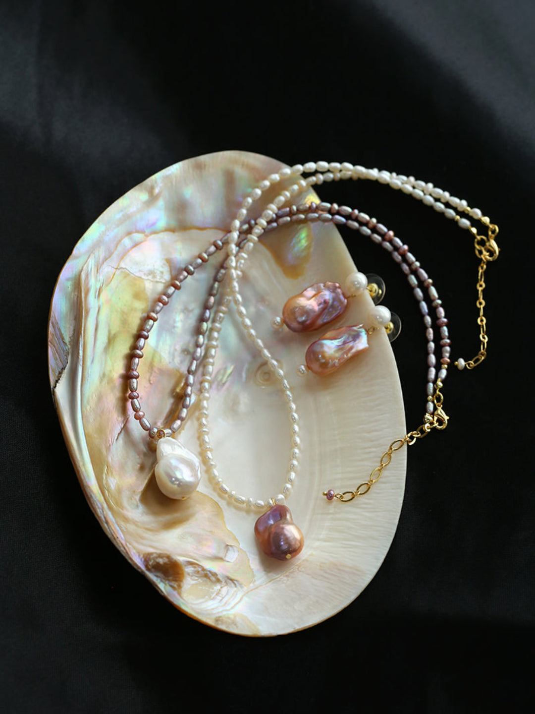 Natural Colorful Baroque Pearl Pendant Necklace