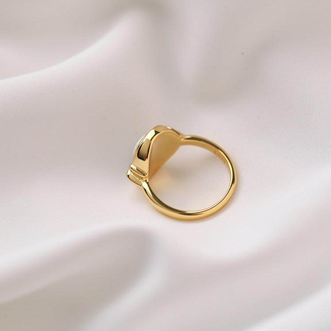 Vintage S925 Silver Synthetic Gemstone Ring - Gembea Jewelry