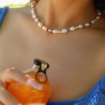 Colorful Beads Baroque Pearl Necklace-Gembea Jewelry