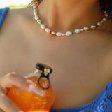 Colorful Beads Baroque Pearl Necklace-Gembea Jewelry