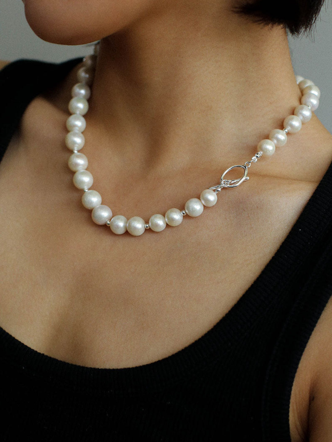 Round Baroque Pearl Beaded Necklace