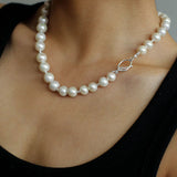 Round Baroque Pearl Beaded Necklace