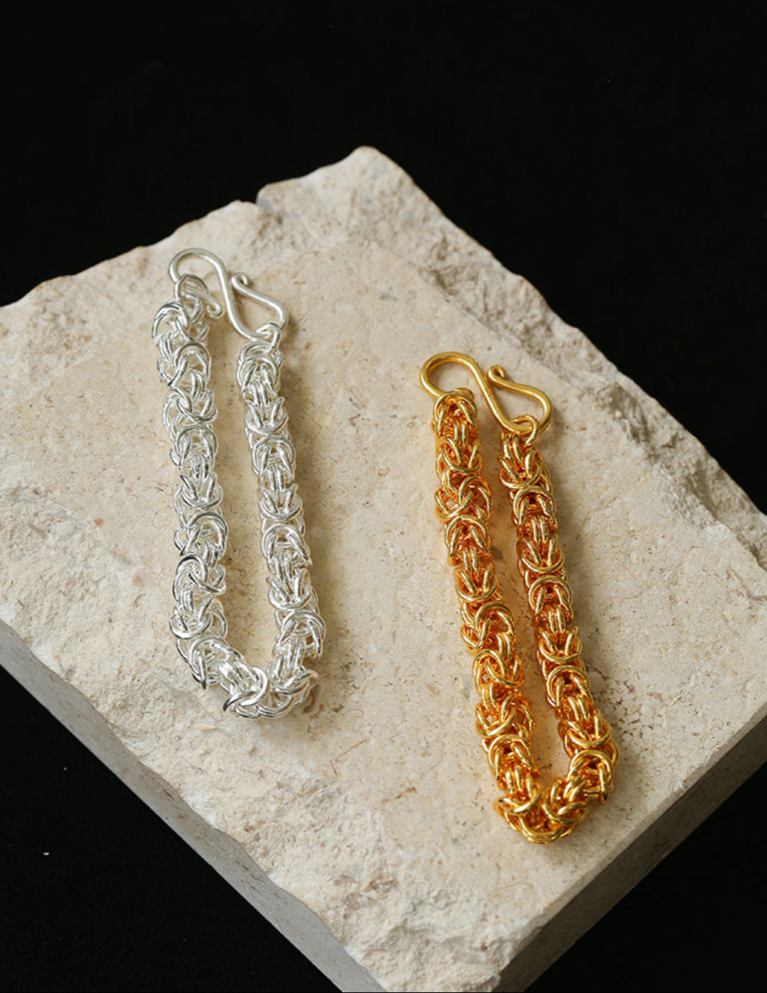 Thick Gold and Silver Chain Bracelet