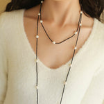 Crepe Baroque Black Crystal Necklace