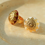 Enamel Glaze Round Chrysanthemum Ring