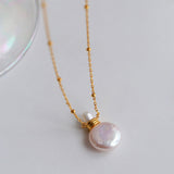 Perfume Bottle Shape Chain Pearl Necklace