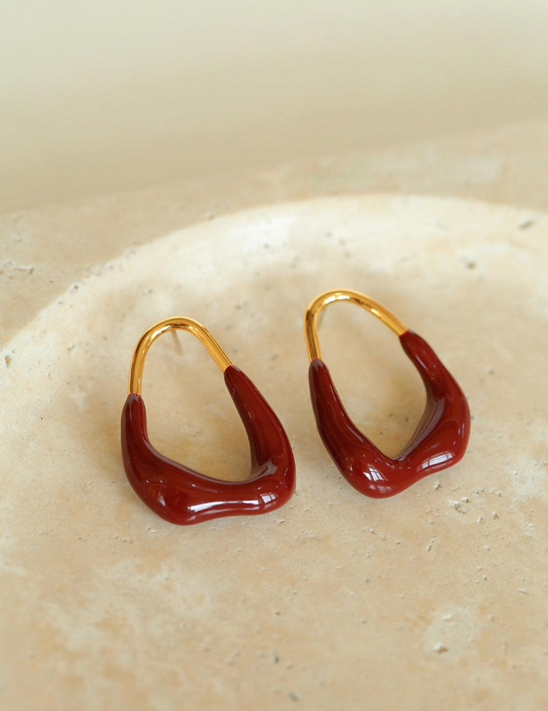 Geometric Enamel Glaze Earrings - Gembea Jewelry
