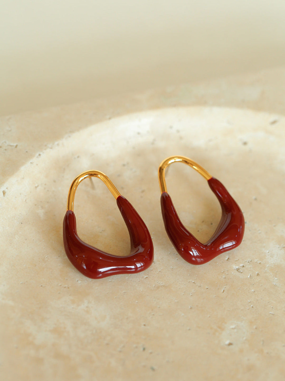 Geometric Enamel Glaze Earrings