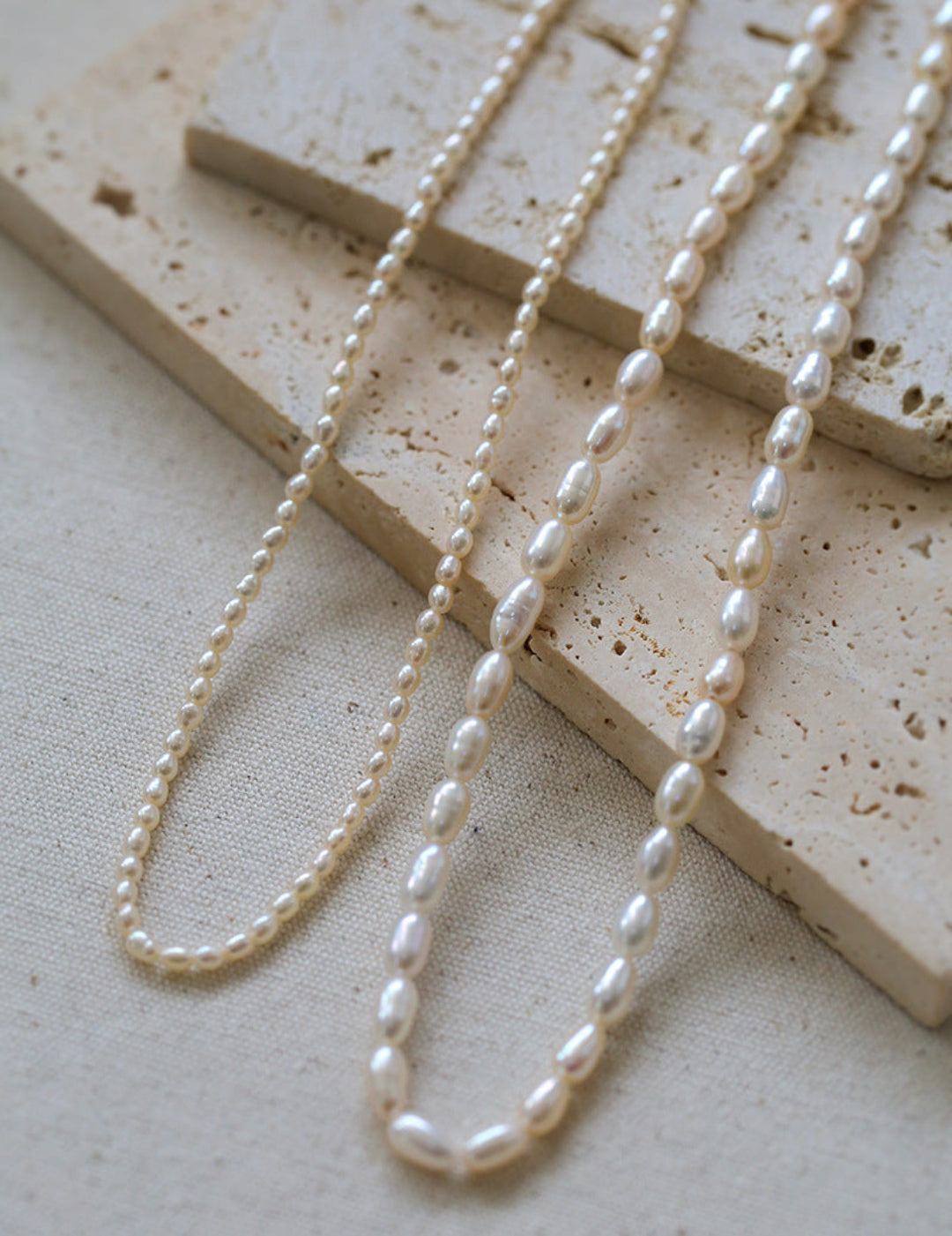 Minimalist Rice Pearl Beaded Necklace-Gembea Jewelry