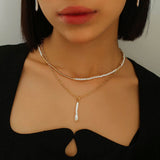 Gold Chain Baroque Pearl Necklace