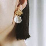 Foil Petals Baroque Stud Earrings