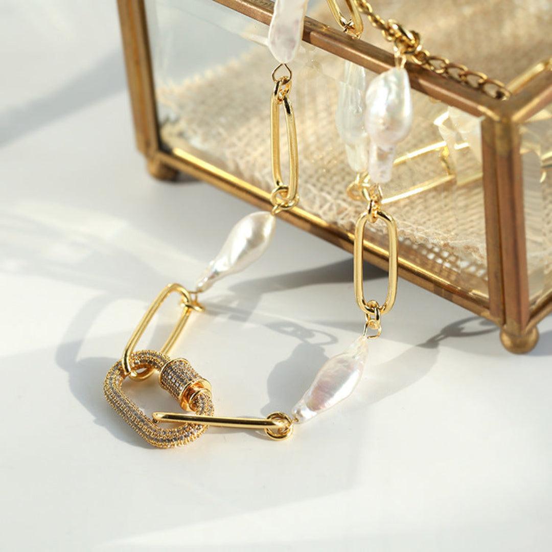 Baroque Pearl Chain Necklace - Gembea Jewelry