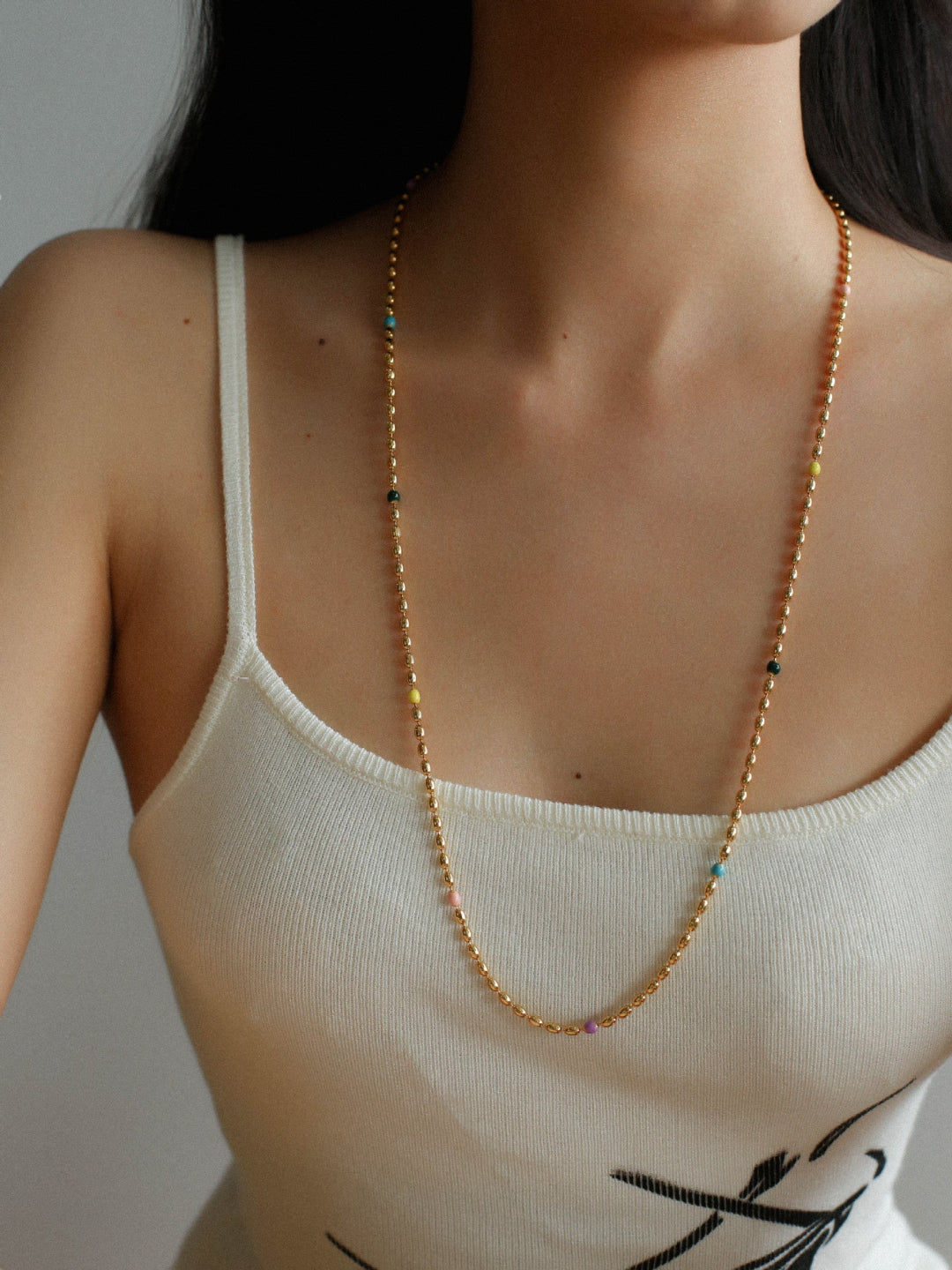 Spring Heartbeat Gold Beans Necklace