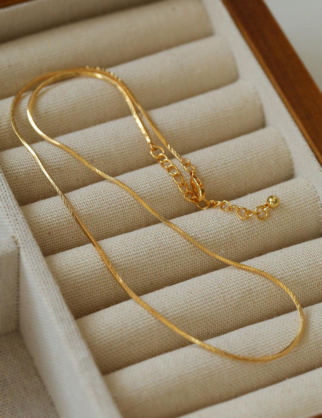 Simple Snake Bone Chain Necklace - Gembea Jewelry
