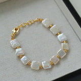 Natural Freshwater Square Pearl Bracelet