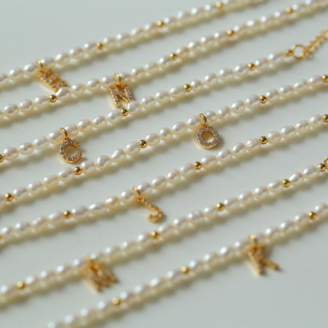 Vintage 26 Letter Pearl Bracelet - Gembea Jewelry