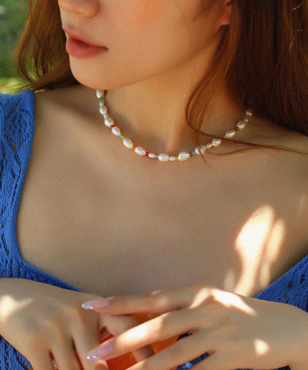 Colorful Beads Baroque Pearl Necklace-Gembea Jewelry