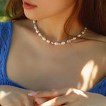 Colorful Beads Baroque Pearl Necklace-Gembea Jewelry