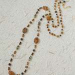 Long Woven Picture Stone Necklace