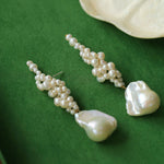 Hand-woven Baroque Winding Pearl Earrings