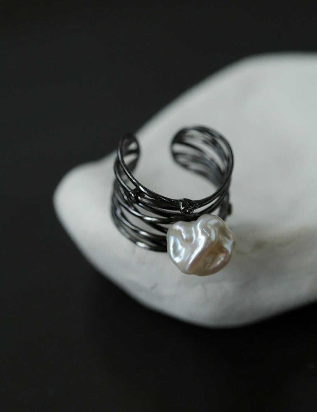 Multilayer Sterling Silver Pearl Ring - Gembea Jewelry