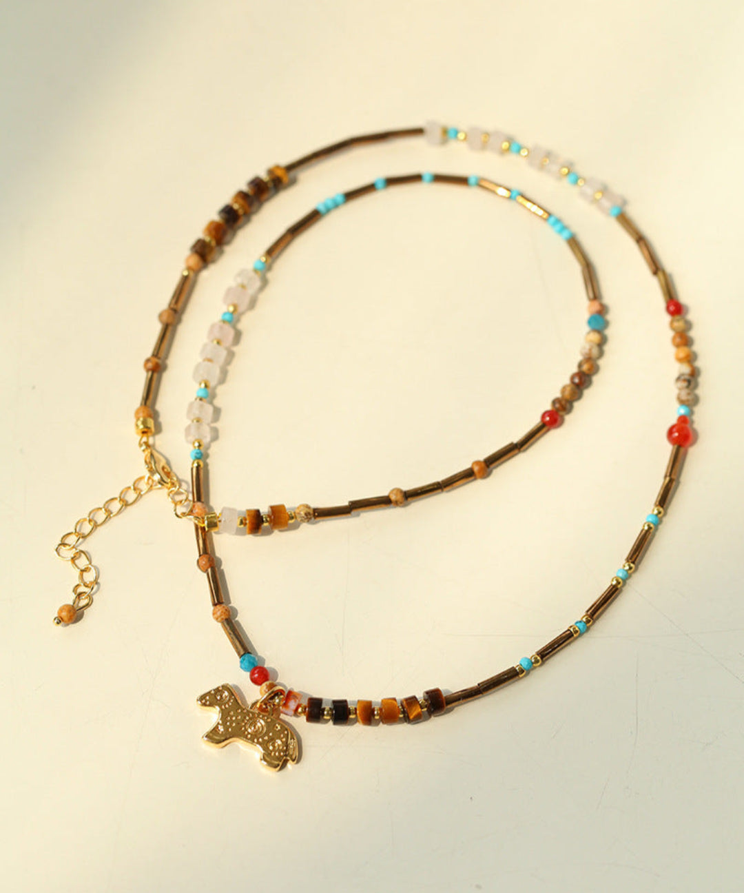Pony Pendant Natural Stone Necklace-Gembea Jewelry