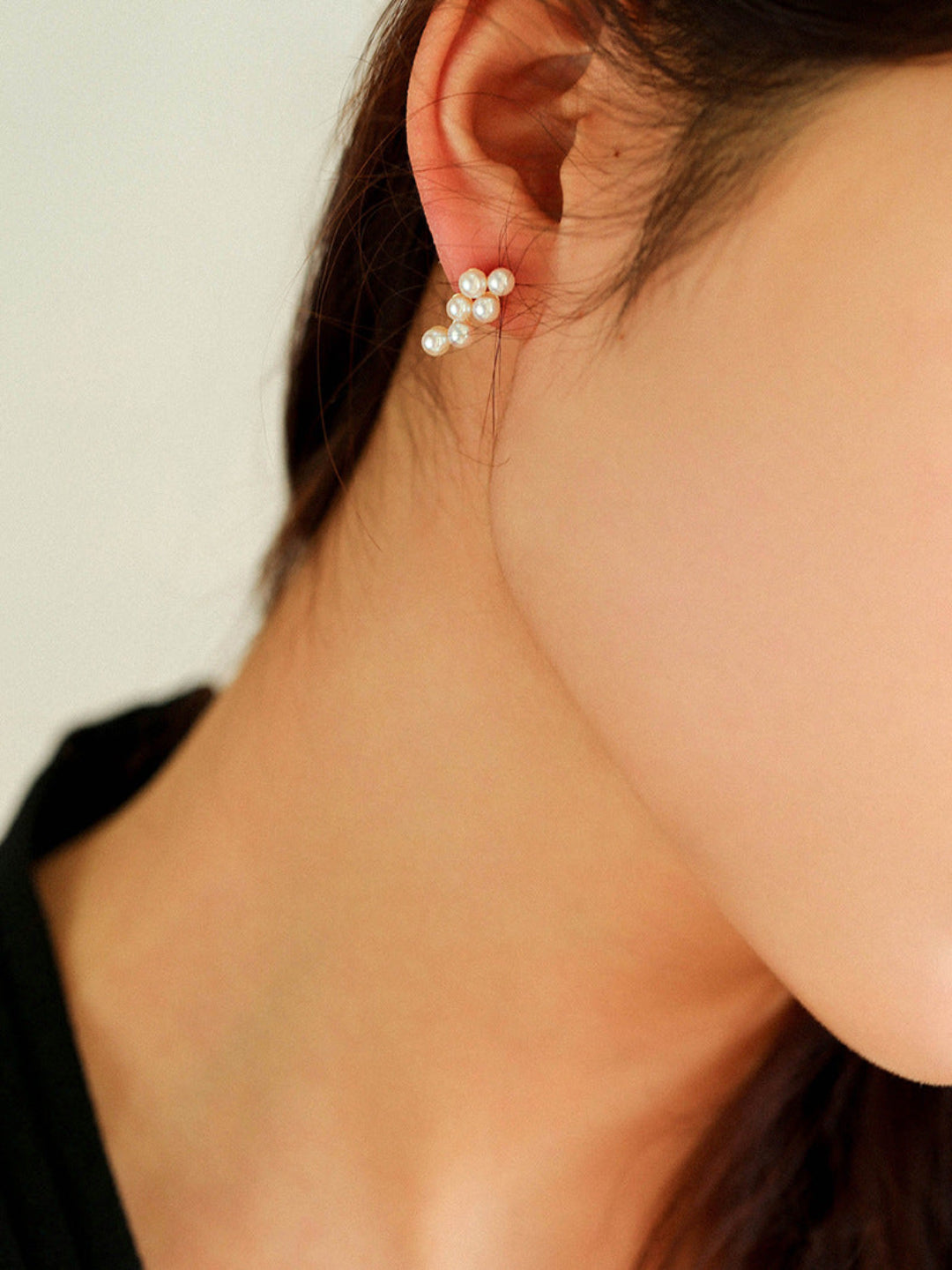 Small Grape Shaped Pearl Stud Earrings