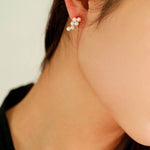 Small Grape Shaped Pearl Stud Earrings