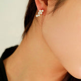 Small Grape Shaped Pearl Stud Earrings