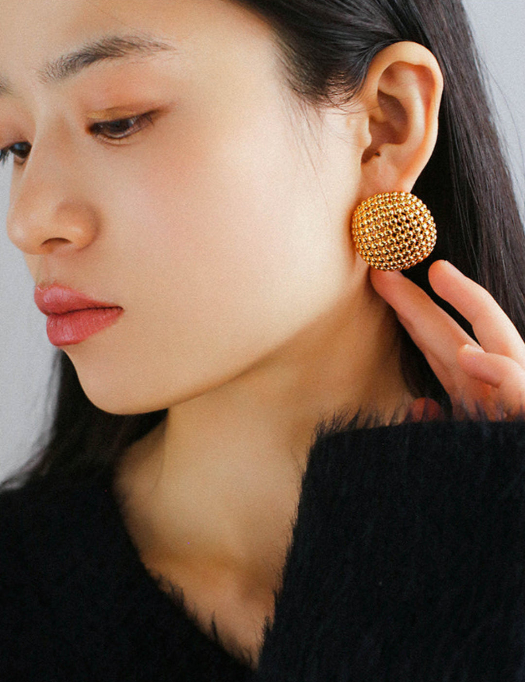 Hollow Wide Metal Stud Earrings