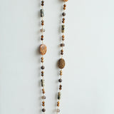 Long Woven Picture Stone Necklace