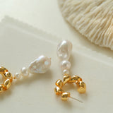 Twist Baroque Pearl Drop Earrings