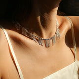 Disco Dancing Silver Tassel Necklace