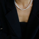 Pull Double Layers Beaded Pearl Necklace