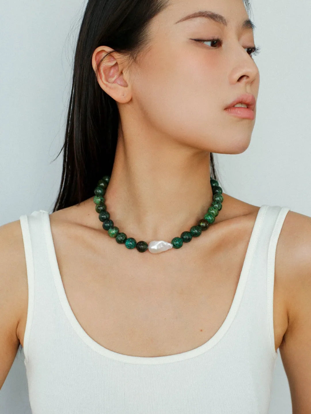 Baroque Pearl African Turquoise Beaded Necklace