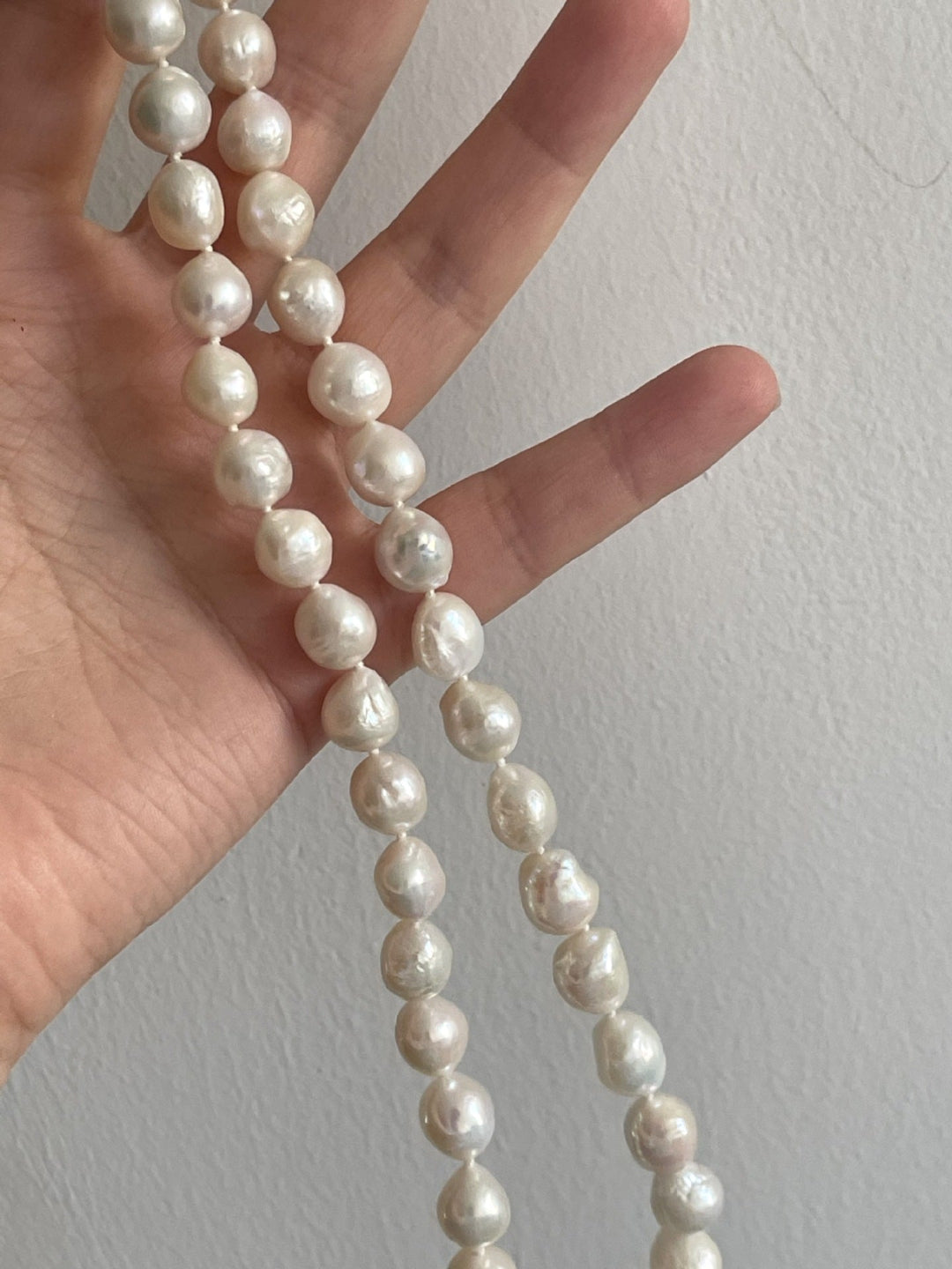 Wrinkled Baroque pearl Beaded Necklace