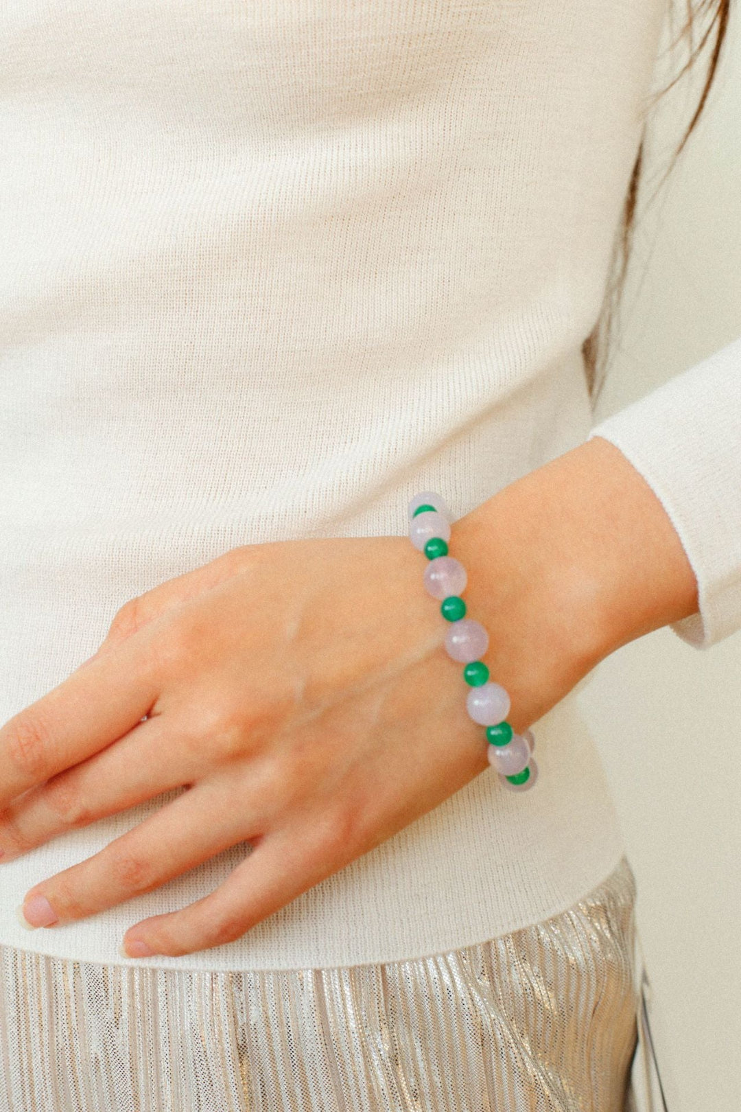 Spring Heartbeat Green Agate Bracelet