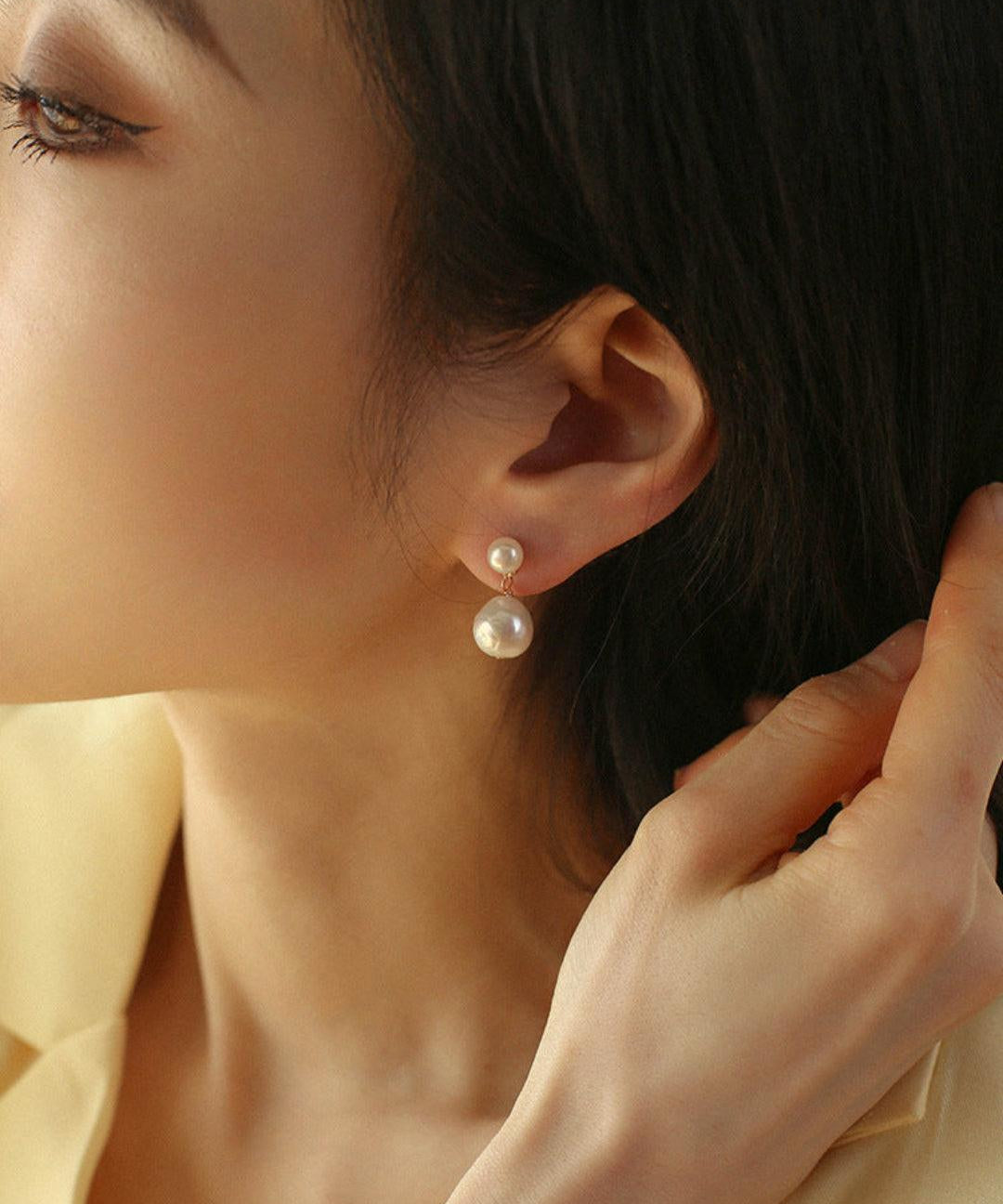 Petite Pearl Drop Studs Earrings - Gembea Jewelry
