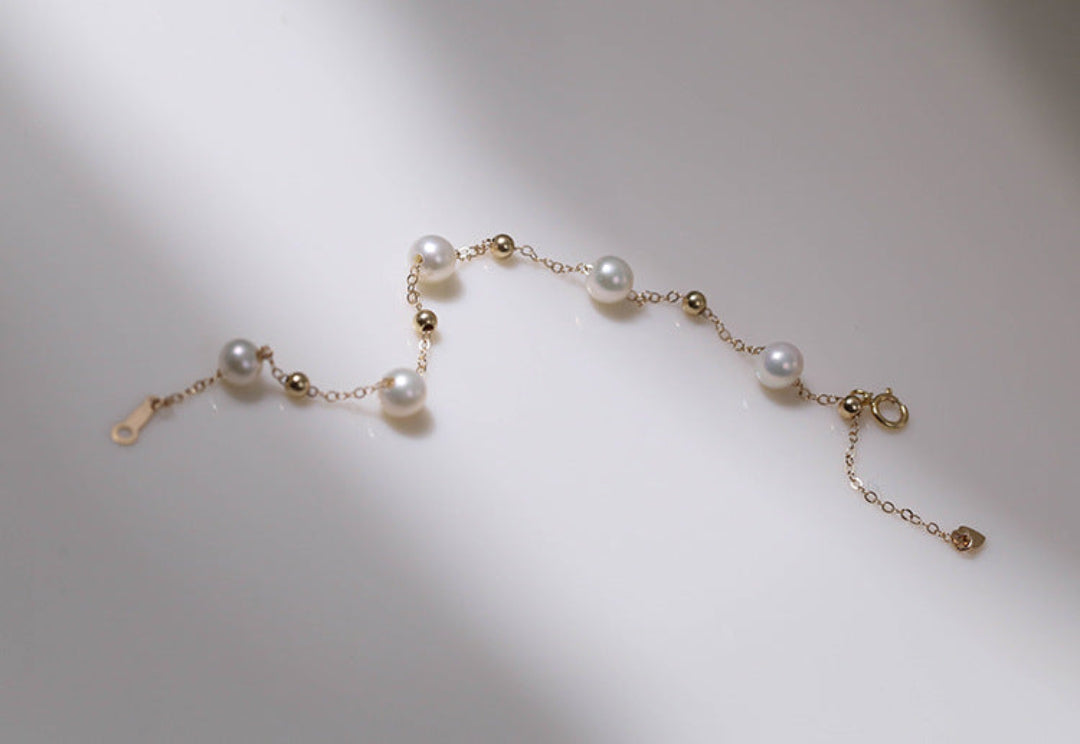 Vintage Star Chain Pearl Bracelet