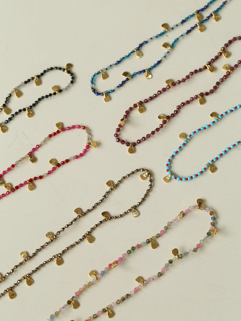 Bohemian-style Hand-woven Natural Stone Necklace
