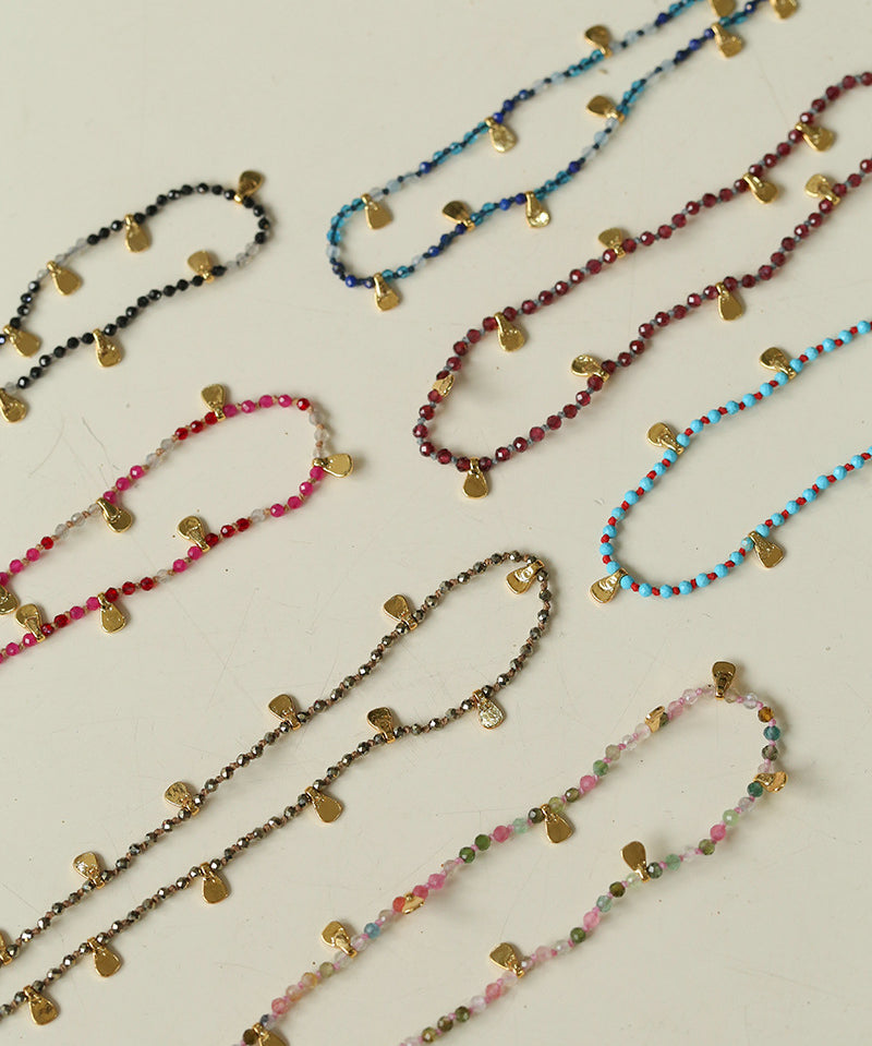 Bohemian-style Hand-woven Natural Stone Necklace