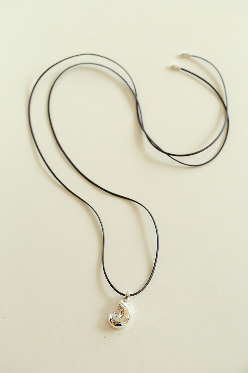 Long Leather Rope Conch Pendant Necklace Gembea Jewelry