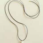 Long Leather Rope Conch Pendant Necklace Gembea Jewelry