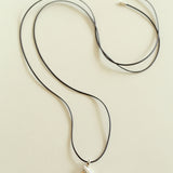 Long Leather Rope Conch Pendant Necklace Gembea Jewelry