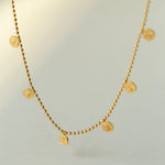 Overlay Embossed Mini Gold Coin Necklace